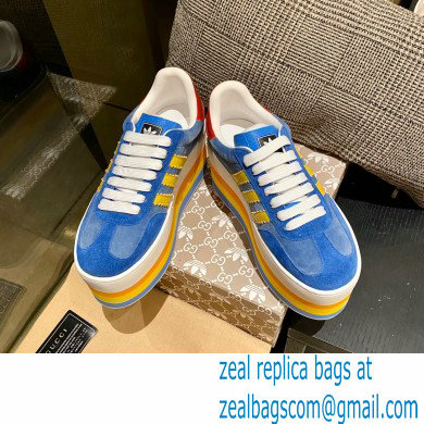 Gucci x adidas women's GG Gazelle sneakers 707873 Blue 2022 - Click Image to Close