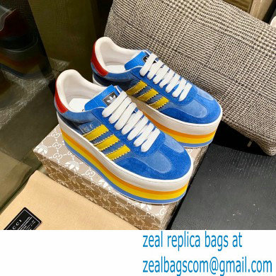 Gucci x adidas women's GG Gazelle sneakers 707873 Blue 2022 - Click Image to Close