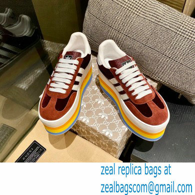 Gucci x adidas women's GG Gazelle sneakers 707873 Burgundy 2022 - Click Image to Close