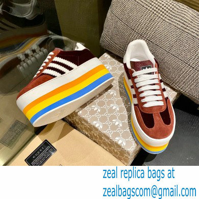 Gucci x adidas women's GG Gazelle sneakers 707873 Burgundy 2022