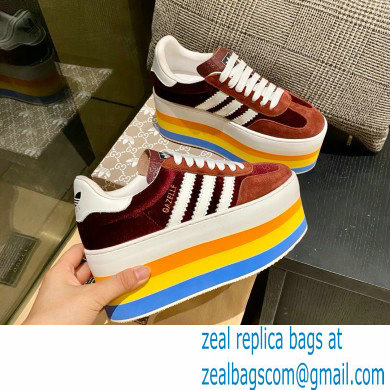 Gucci x adidas women's GG Gazelle sneakers 707873 Burgundy 2022 - Click Image to Close