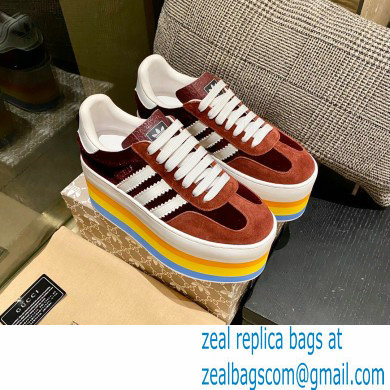 Gucci x adidas women's GG Gazelle sneakers 707873 Burgundy 2022 - Click Image to Close