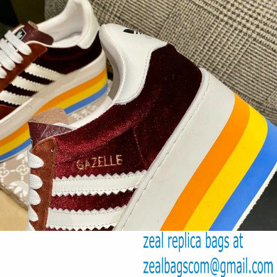 Gucci x adidas women's GG Gazelle sneakers 707873 Burgundy 2022