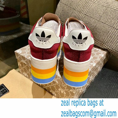 Gucci x adidas women's GG Gazelle sneakers 707873 Burgundy 2022