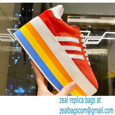 Gucci x adidas women's GG Gazelle sneakers 707873 Red 2022 - Click Image to Close