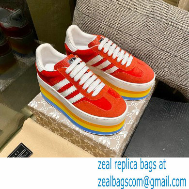 Gucci x adidas women's GG Gazelle sneakers 707873 Red 2022 - Click Image to Close