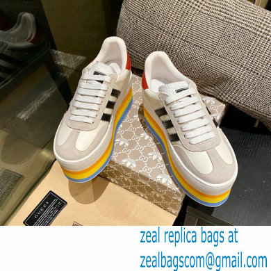 Gucci x adidas women's GG Gazelle sneakers 707873 White 2022 - Click Image to Close