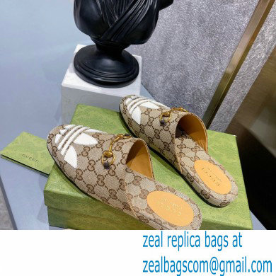 Gucci x adidas women's Trefoil slipper 702211 GG Beige 2022 - Click Image to Close