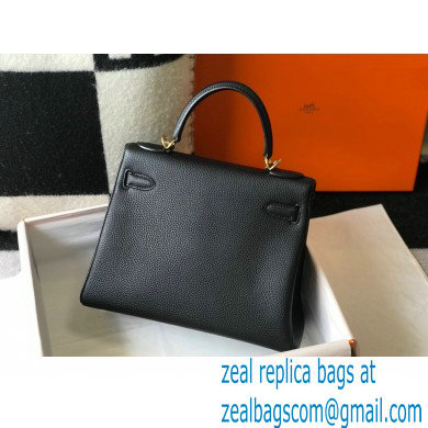 Hermes Kelly 28cm/32cm Bag In clemence Leather With Gold Hardware black - Click Image to Close