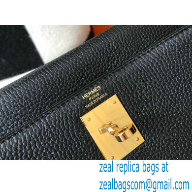 Hermes Kelly 28cm/32cm Bag In clemence Leather With Gold Hardware black - Click Image to Close