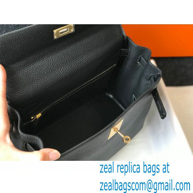 Hermes Kelly 28cm/32cm Bag In clemence Leather With Gold Hardware black - Click Image to Close