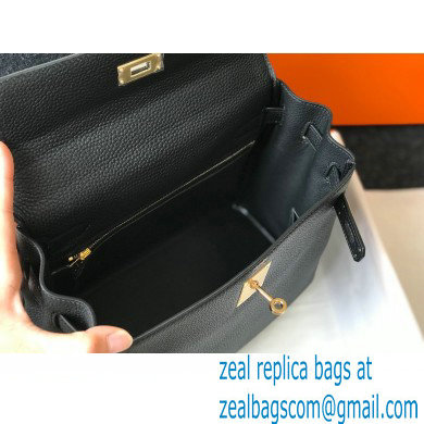 Hermes Kelly 28cm/32cm Bag In clemence Leather With Gold Hardware black