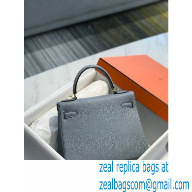 Hermes Kelly 28cm/32cm Bag In clemence Leather With Gold Hardware bleu lin - Click Image to Close