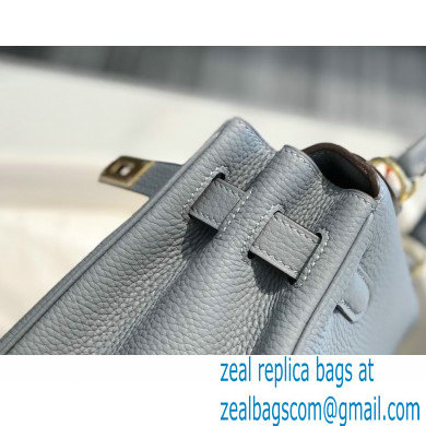 Hermes Kelly 28cm/32cm Bag In clemence Leather With Gold Hardware bleu lin - Click Image to Close