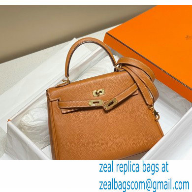 Hermes Kelly 28cm/32cm Bag In clemence Leather With Gold Hardware brown