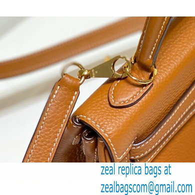 Hermes Kelly 28cm/32cm Bag In clemence Leather With Gold Hardware brown