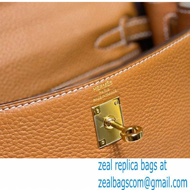 Hermes Kelly 28cm/32cm Bag In clemence Leather With Gold Hardware brown - Click Image to Close