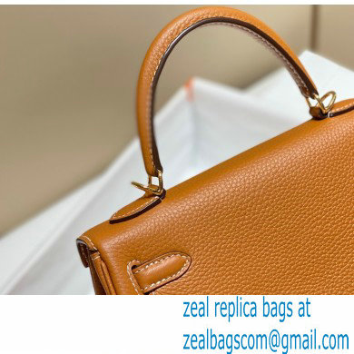 Hermes Kelly 28cm/32cm Bag In clemence Leather With Gold Hardware brown - Click Image to Close