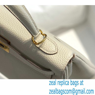 Hermes Kelly 28cm/32cm Bag In clemence Leather With Gold Hardware creamy - Click Image to Close