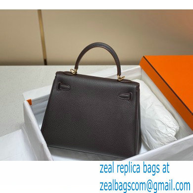 Hermes Kelly 28cm/32cm Bag In clemence Leather With Gold Hardware ebene