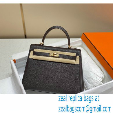 Hermes Kelly 28cm/32cm Bag In clemence Leather With Gold Hardware ebene