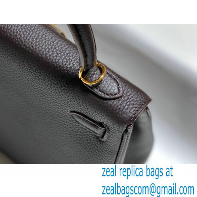 Hermes Kelly 28cm/32cm Bag In clemence Leather With Gold Hardware ebene