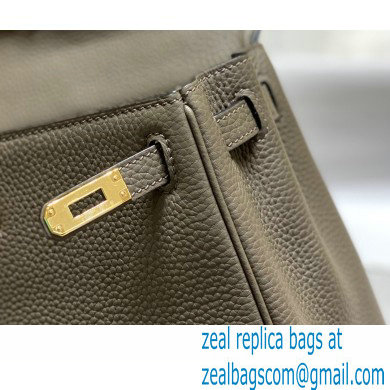 Hermes Kelly 28cm/32cm Bag In clemence Leather With Gold Hardware gris etain - Click Image to Close