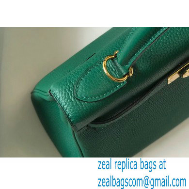 Hermes Kelly 28cm/32cm Bag In clemence Leather With Gold Hardware malachite