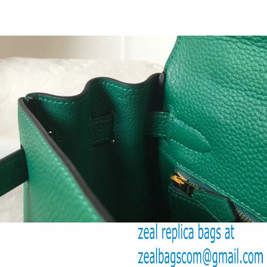 Hermes Kelly 28cm/32cm Bag In clemence Leather With Gold Hardware malachite
