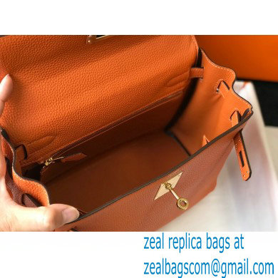 Hermes Kelly 28cm/32cm Bag In clemence Leather With Gold Hardware orange - Click Image to Close