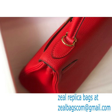 Hermes Kelly 28cm/32cm Bag In clemence Leather With Gold Hardware red