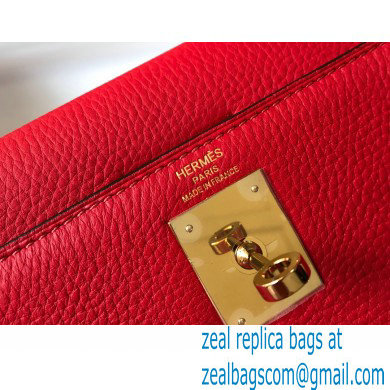 Hermes Kelly 28cm/32cm Bag In clemence Leather With Gold Hardware red