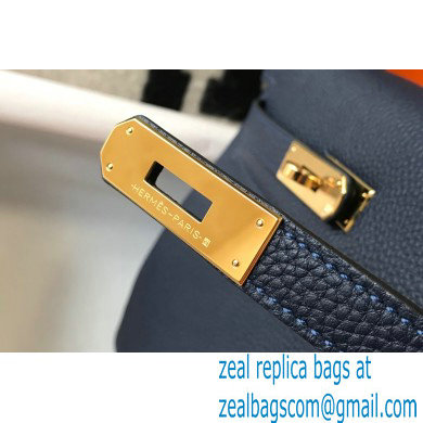 Hermes Kelly 28cm/32cm Bag In clemence Leather With Gold Hardware royal blue - Click Image to Close