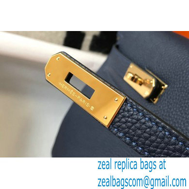 Hermes Kelly 28cm/32cm Bag In clemence Leather With Gold Hardware royal blue