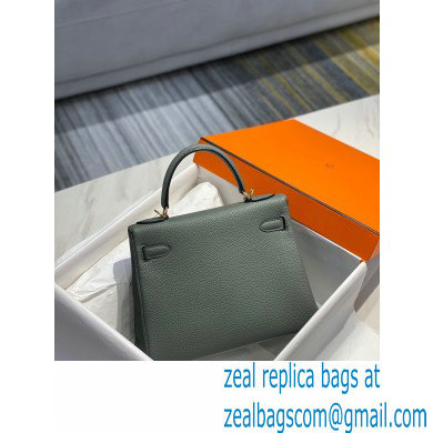 Hermes Kelly 28cm/32cm Bag In clemence Leather With Gold Hardware vert amande - Click Image to Close