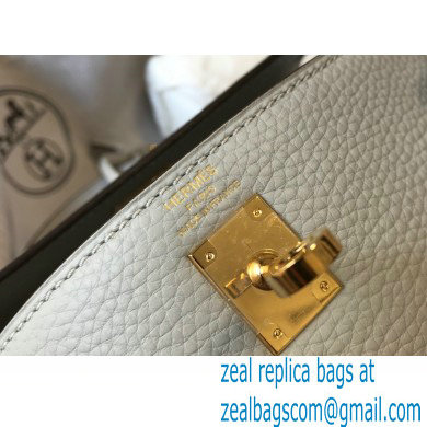 Hermes Kelly 28cm/32cm Bag In clemence Leather With Gold Hardware white