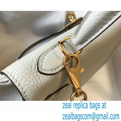 Hermes Kelly 28cm/32cm Bag In clemence Leather With Gold Hardware white