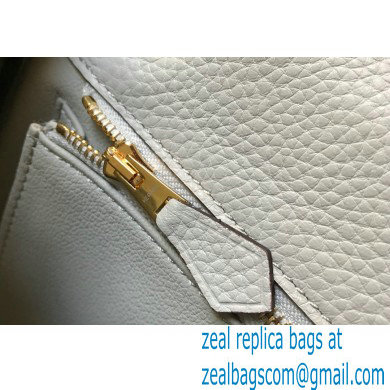 Hermes Kelly 28cm/32cm Bag In clemence Leather With Gold Hardware white