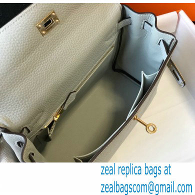 Hermes Kelly 28cm/32cm Bag In clemence Leather With Gold Hardware white