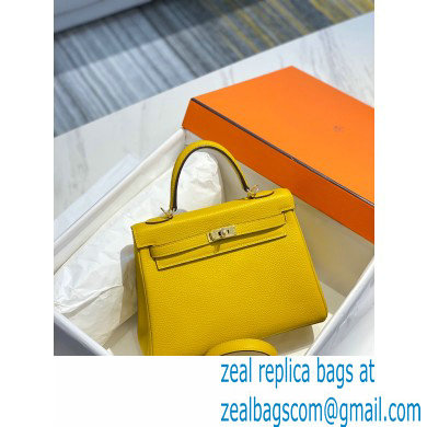 Hermes Kelly 28cm/32cm Bag In clemence Leather With Gold Hardware yellow