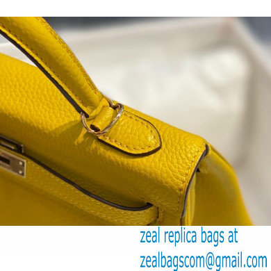 Hermes Kelly 28cm/32cm Bag In clemence Leather With Gold Hardware yellow