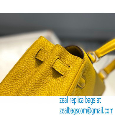 Hermes Kelly 28cm/32cm Bag In clemence Leather With Gold Hardware yellow - Click Image to Close