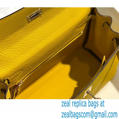Hermes Kelly 28cm/32cm Bag In clemence Leather With Gold Hardware yellow - Click Image to Close