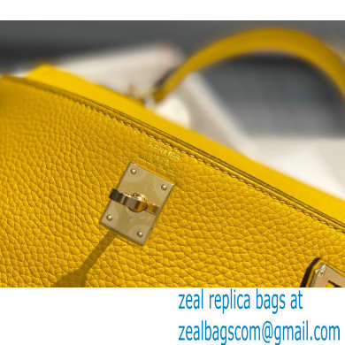 Hermes Kelly 28cm/32cm Bag In clemence Leather With Gold Hardware yellow