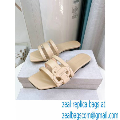 Jimmy Choo Nappa Leather Laran Flats with JC Monogram Beige 2022