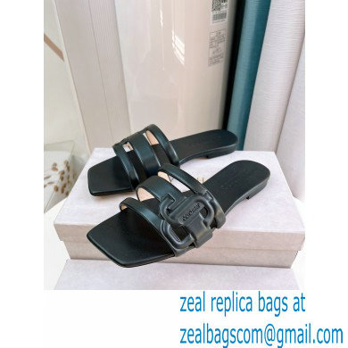 Jimmy Choo Nappa Leather Laran Flats with JC Monogram Black 2022 - Click Image to Close