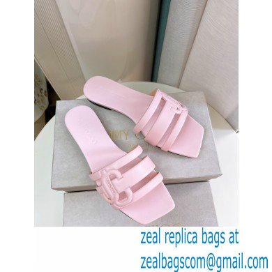 Jimmy Choo Nappa Leather Laran Flats with JC Monogram Pink 2022