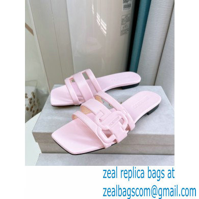 Jimmy Choo Nappa Leather Laran Flats with JC Monogram Pink 2022