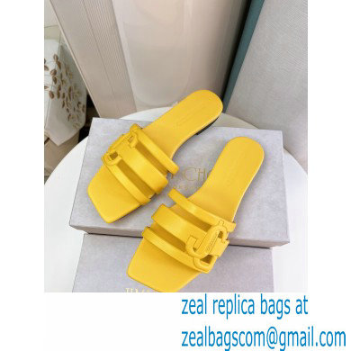 Jimmy Choo Nappa Leather Laran Flats with JC Monogram Yellow 2022