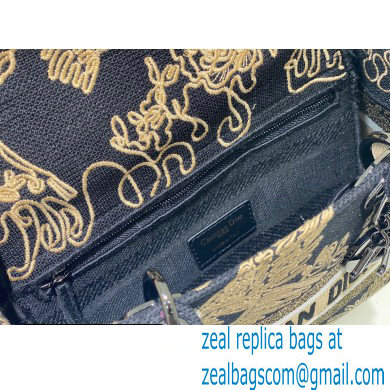 Lady Dior Medium D-Lite Bag in Black Multicolor Cornely-Effect Dior Jardin d'Hiver Embroidery 2022 - Click Image to Close